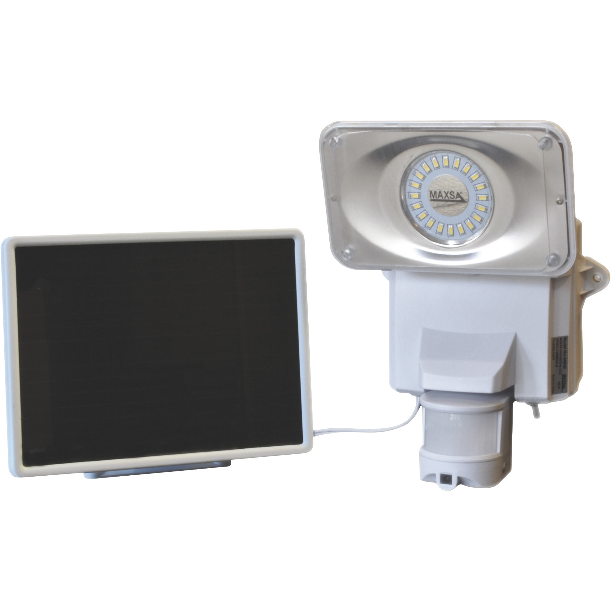 Maxsa Innovations Security Video Camera Motion Sensor LED Solar Flood Light, 16 LEDs, 879 Lumens, Model# 44642-CAM-WH